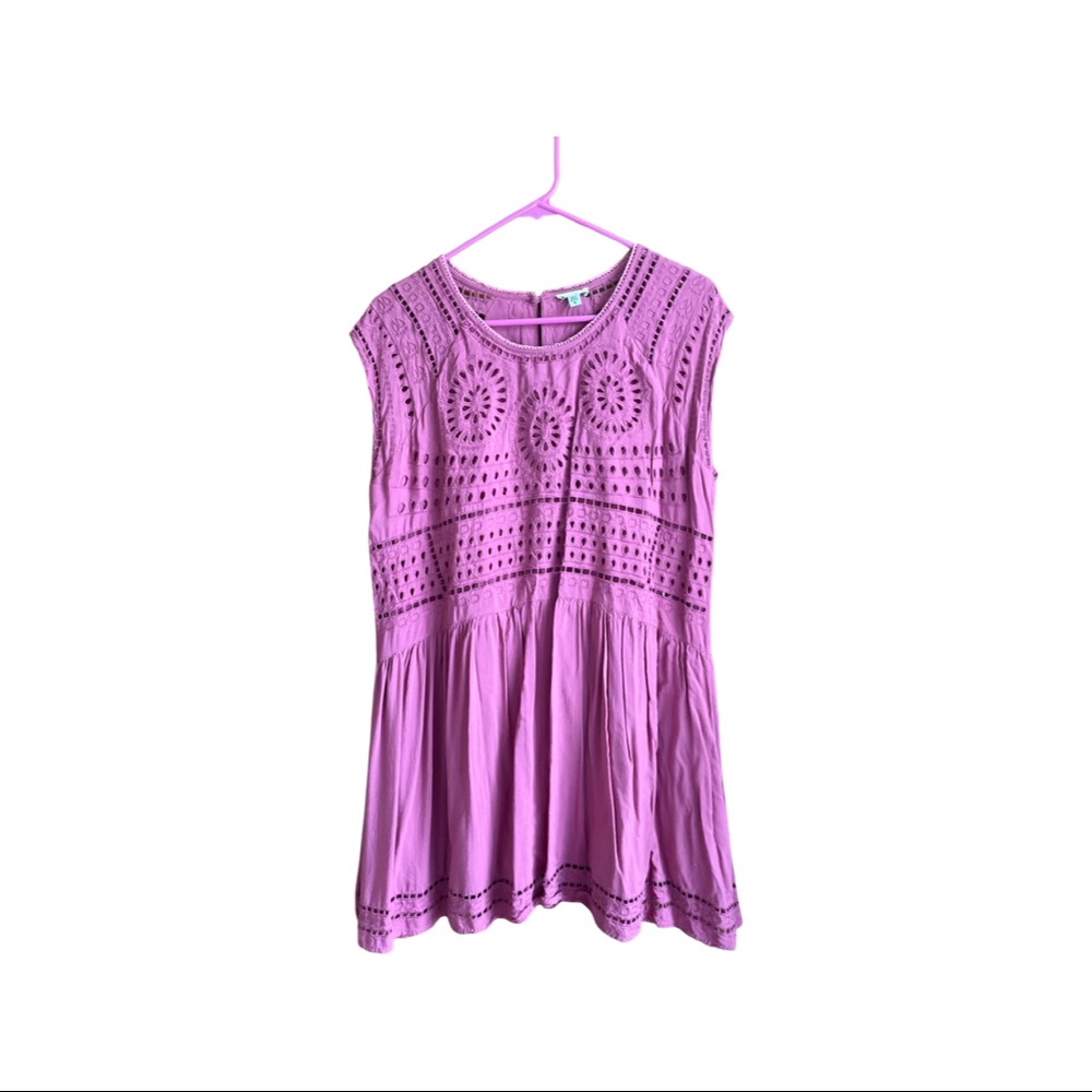 URBAN OUTFITTERS ECOTE DUSTY ROSE LACE DETAIL TUNIC/DRESS - Size L -